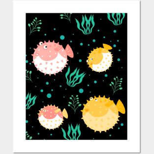 Puffer Fish Family Posters and Art